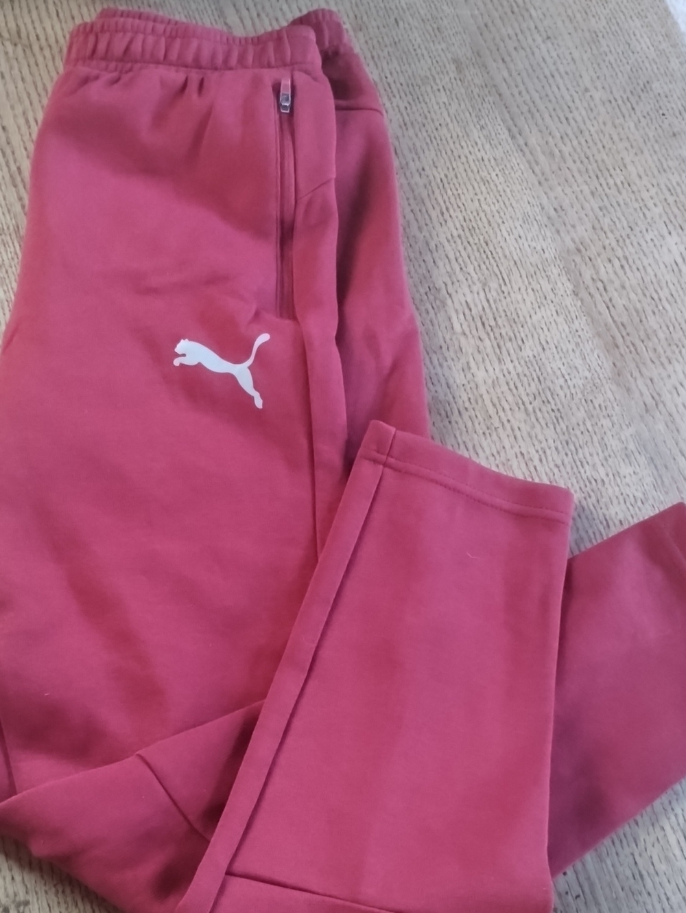 Puma Ladies Rose Pink Joggers with White Logo